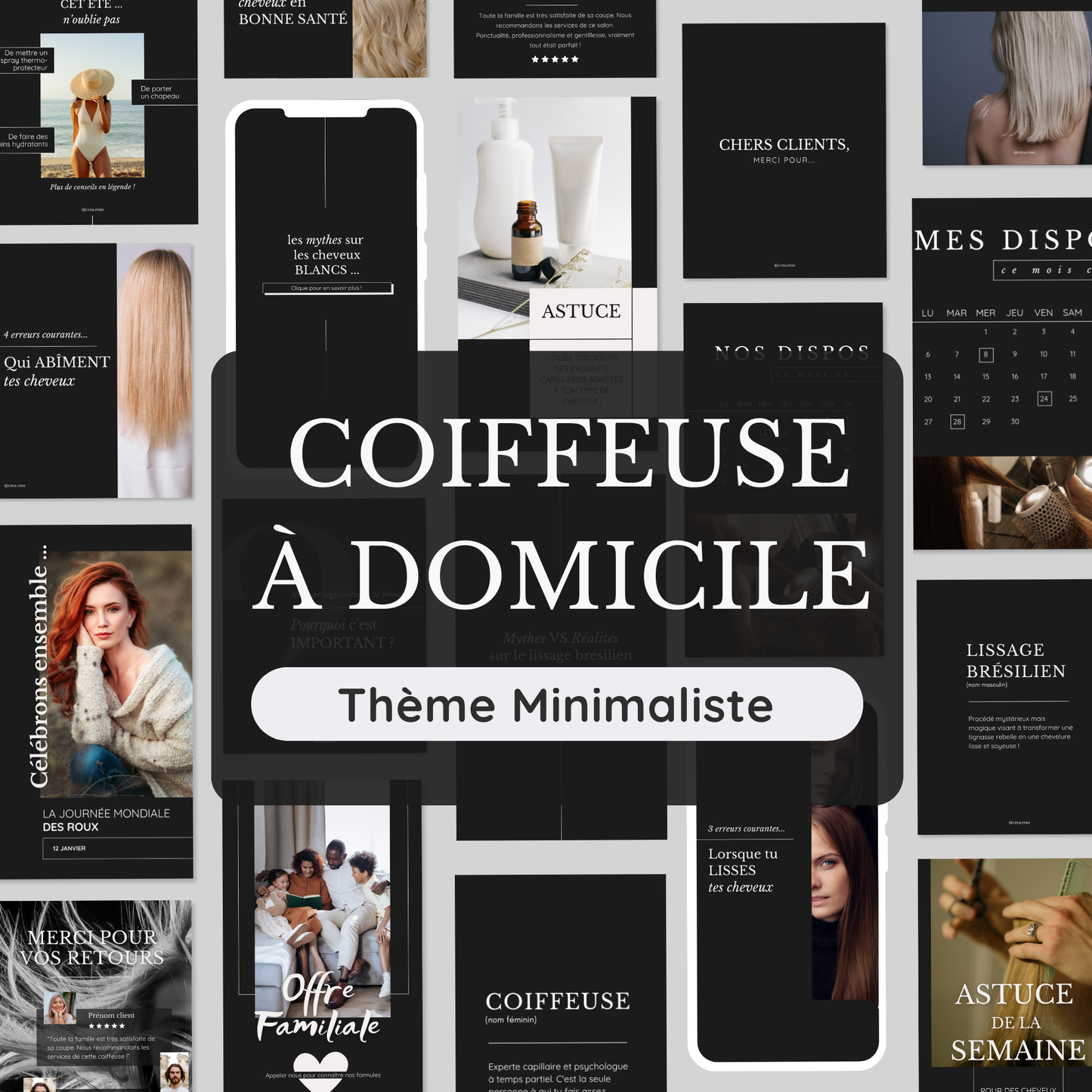 Coiffeuse à domicile - Minimaliste