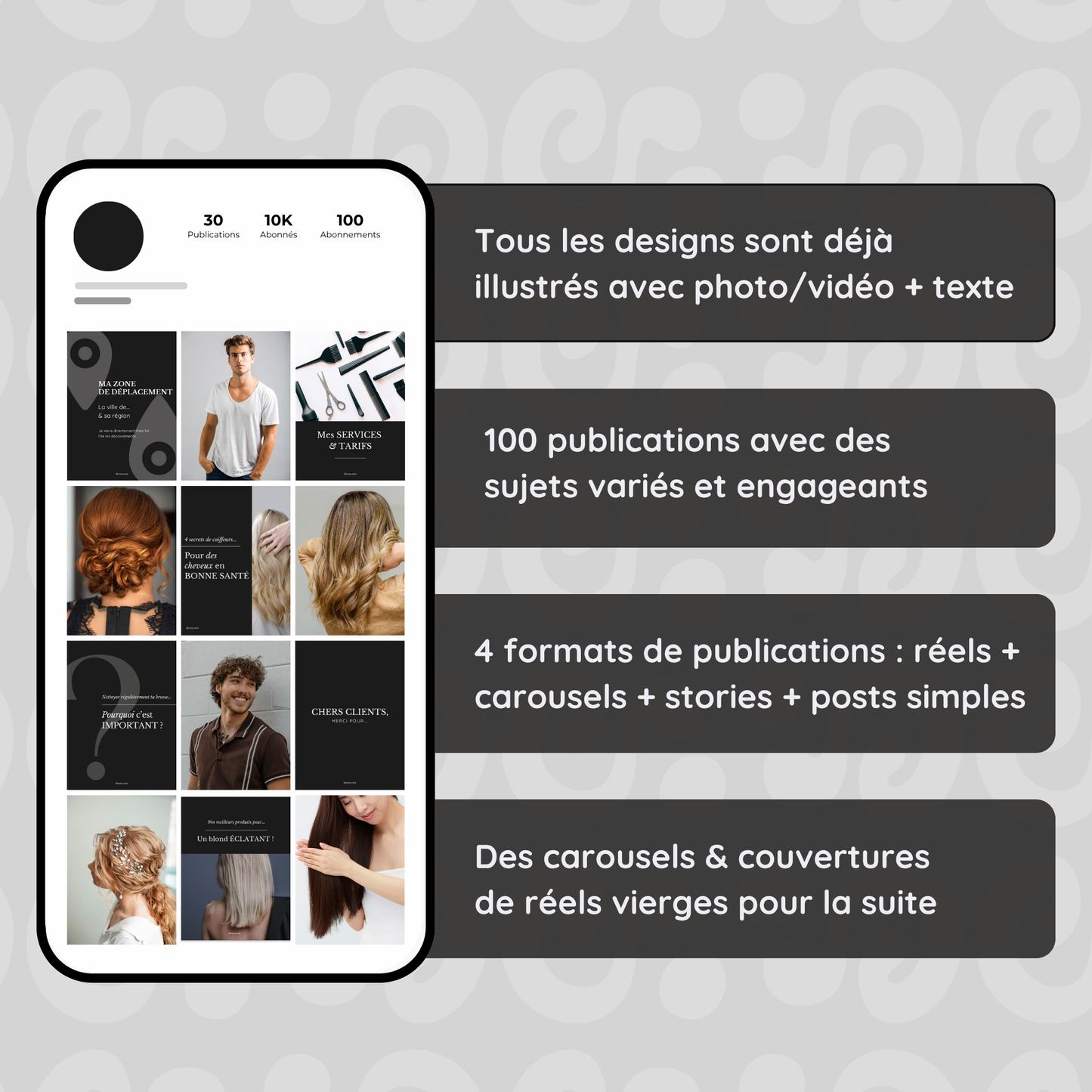 Coiffeuse à domicile - Minimaliste