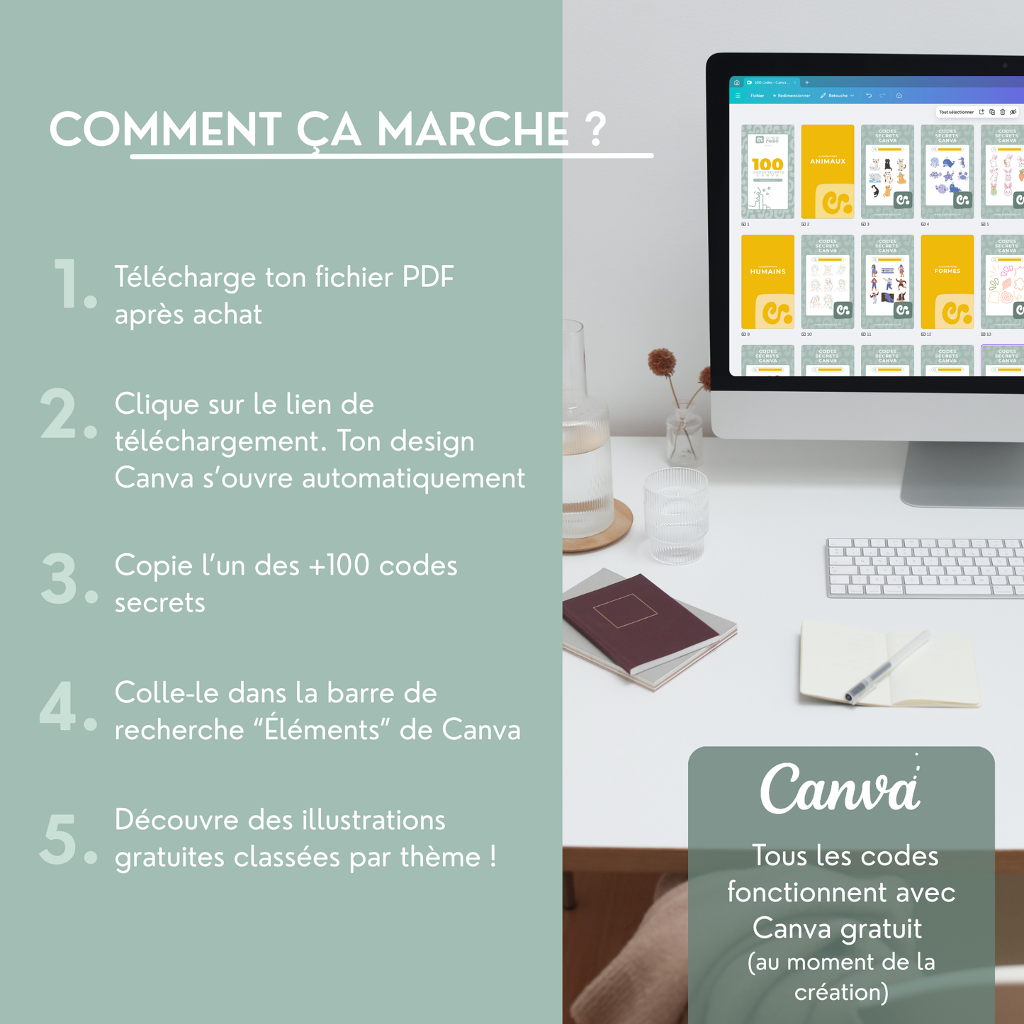+100 codes secrets Canva